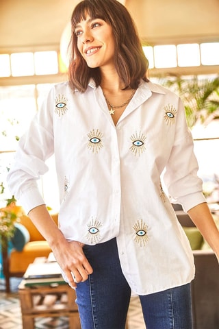Chemisier relaxed - Blanc