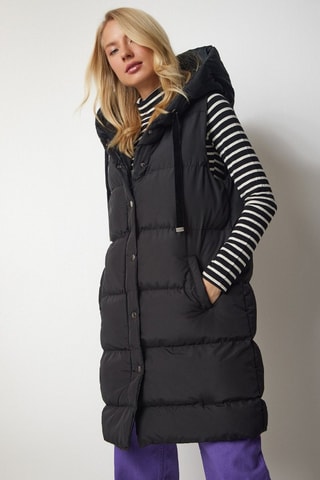 Lange Bodywarmer - Zwart