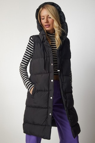 Lange Bodywarmer - Zwart