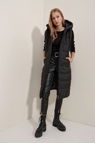 Lange Bodywarmer - Zwart