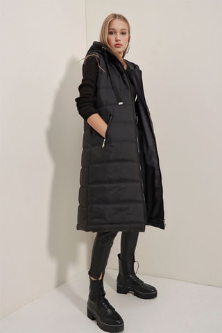 Lange Bodywarmer - Zwart