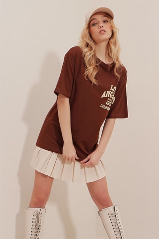 T-shirt oversize - Marron