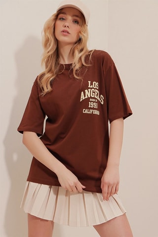 T-shirt oversize - Marron