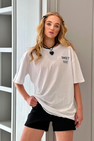 T-shirt oversize - Blanc