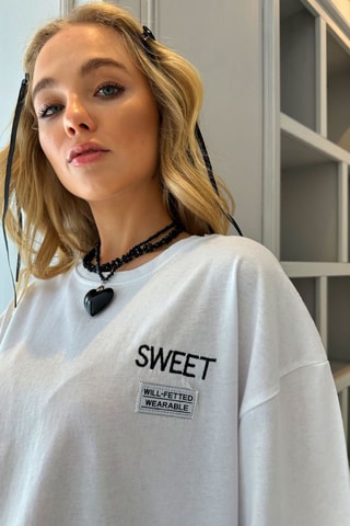T-shirt oversize - Blanc