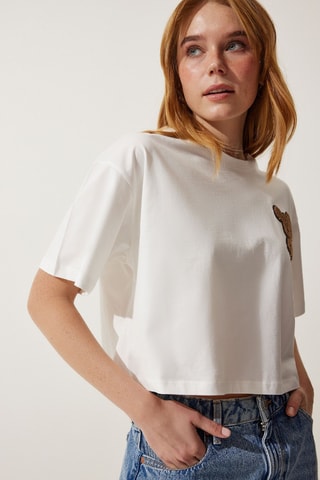 T-shirt cropped - Ecru