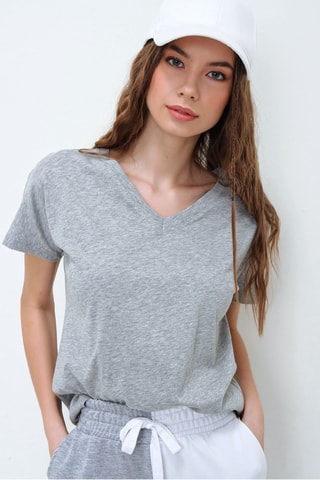 T-shirt - Gris clair chiné