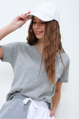 T-shirt - Gris clair chiné