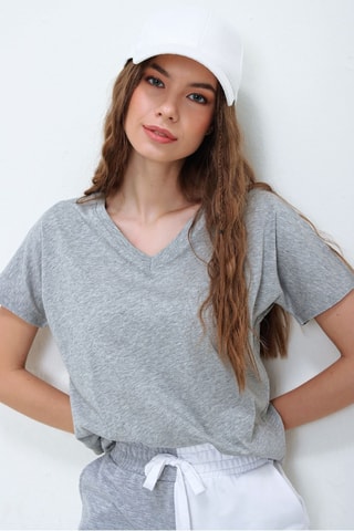 T-shirt - Gris clair chiné