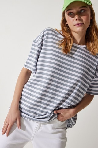 T-shirt oversize - Gris foncé