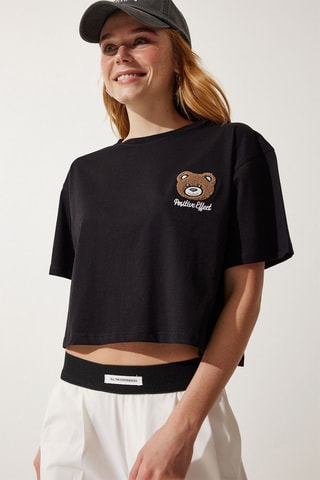 T-shirt cropped - Noir