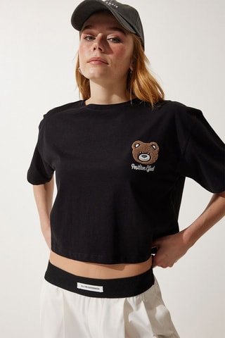 T-shirt cropped - Noir