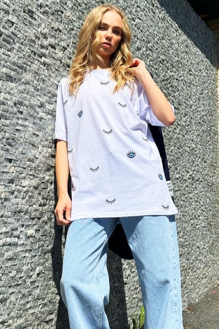 T-shirt oversize - Blanc