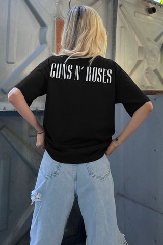 T-shirt Oversized Guns N'Roses - Zwart