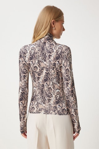 Blouse - Beige et noir