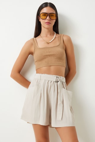 Short Hoge Taille - Beige
