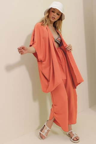 Kimono en Broek Hoge Taille - Oranje