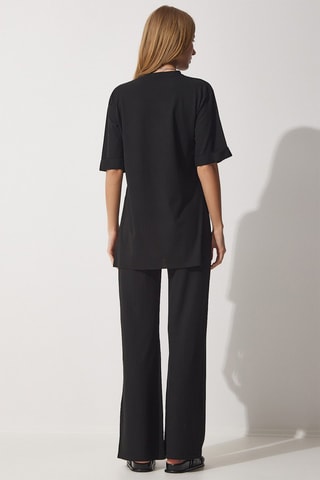 T-shirt en Broek Wide Legs Zwart