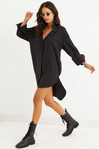 Blouse-jurk - Zwart