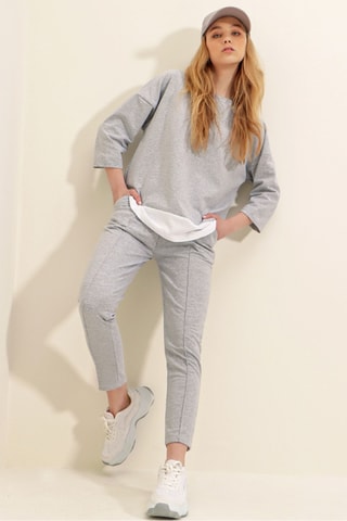 Sweater en Broek - Gemêleerd Grijs