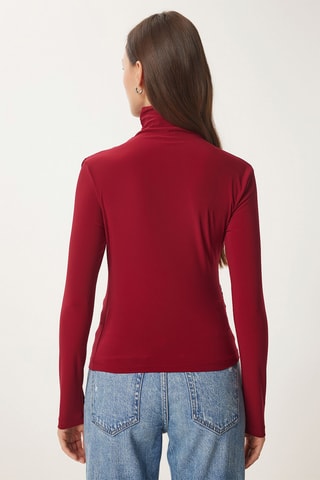 Gedrapeerde Top - Bordeauxrood