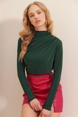 Top drapé - Vert émeraude