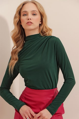 Top drapé - Vert émeraude