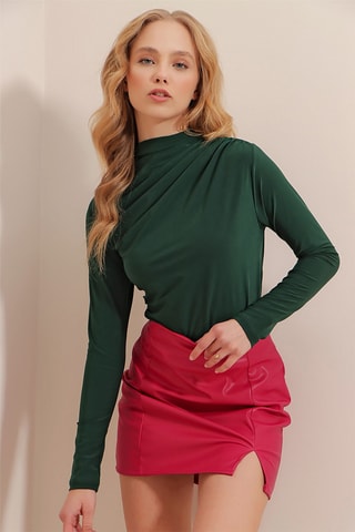 Top drapé - Vert émeraude
