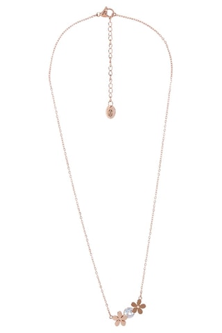 Colar Dourado-rosa e branco