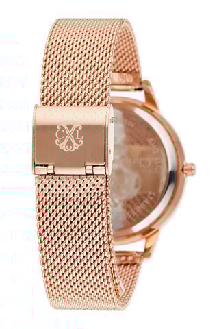 Relógio de quartzo em aço Dourado-rosa e preto
