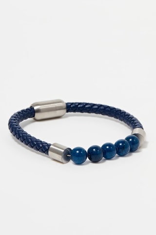 Pulseira Couro e pedras naturais