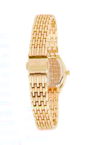 Relógio de quartzo em metal 
Dourado e verde