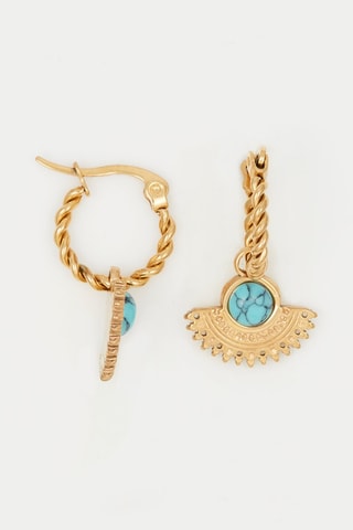Brincos Dourado e azul