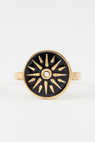 Anel ajustável Dourado e preto