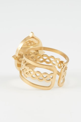 Anel Dourado e preto