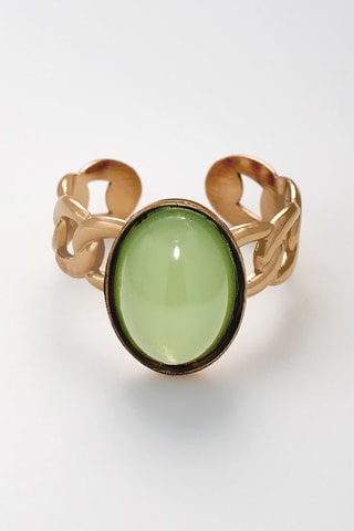 Anel ajustável Dourado e verde