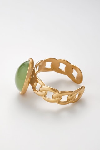 Anel ajustável Dourado e verde