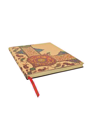 Gelinieerd Notitieboekje Visions of Paisley Ivory Kaft - Geel en Rood - 18 x 23 cm