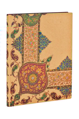 Gelinieerd Notitieboekje Visions of Paisley Ivory Kaft - Geel en Rood - 18 x 23 cm