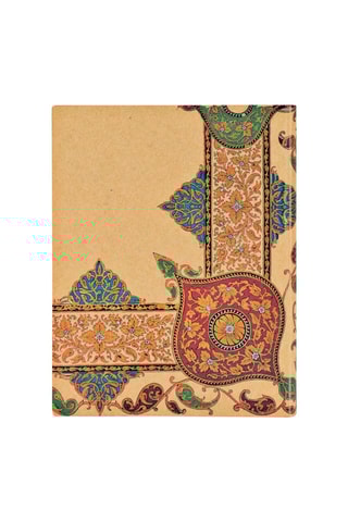 Gelinieerd Notitieboekje Visions of Paisley Ivory Kaft - Geel en Rood - 18 x 23 cm