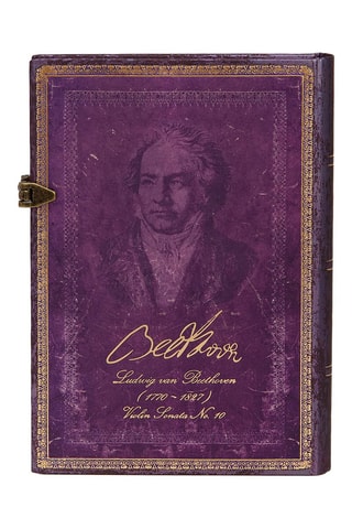 Gelinieerd Notitieboek 250ème Anniversaire de Beethoven - 240 pagina's - Paars - 13 x 18 cm