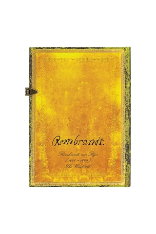 Gelinieerd Notitieboek 350ème Anniversaire de la mort de Rembrandt - 240 pagina's - Geel - 13 x 18 cm