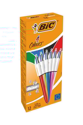 12 Balpennen Shine - 4 Inktkleuren