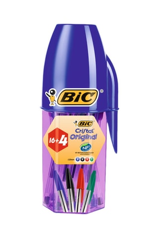 4 x 20 Balpennen Mega Cristal - 4 Inktkleuren
