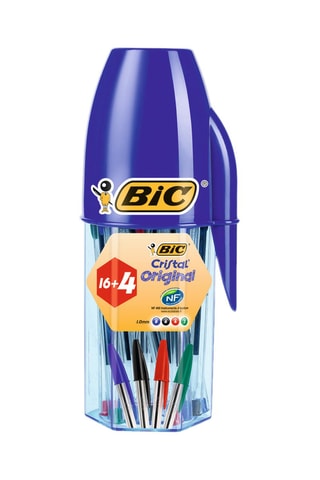 4 x 20 Balpennen Mega Cristal - 4 Inktkleuren