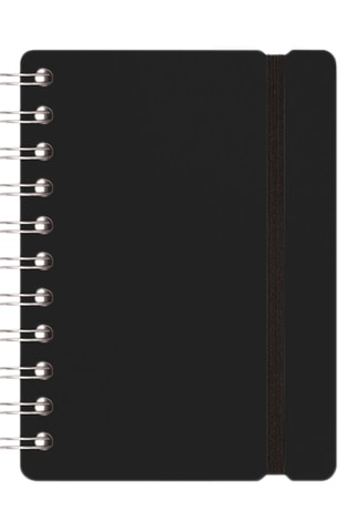 A6-Spiraalschrift - 80 Pagina's - Zwart - 12,5 x 15 x 1,5 cm