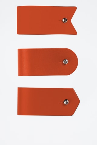 3 Leren Kabelorganizers - Koraalrood