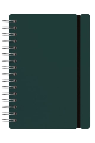 Spiraalschrift - 80 Pagina's - Donkergroen 16,5 x 21,5 x 2 cm