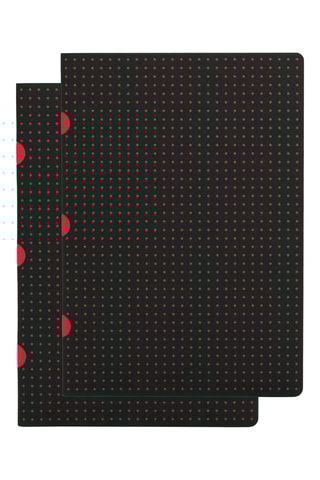 2 Notitieboekjes - 80 Pagina's - Rood en Zwart - 14,8 x 21 cm