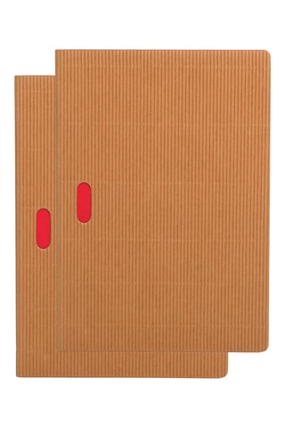 2 Lijntjesschriften - 80 Pagina's - Beige - 14,8 x 21 cm